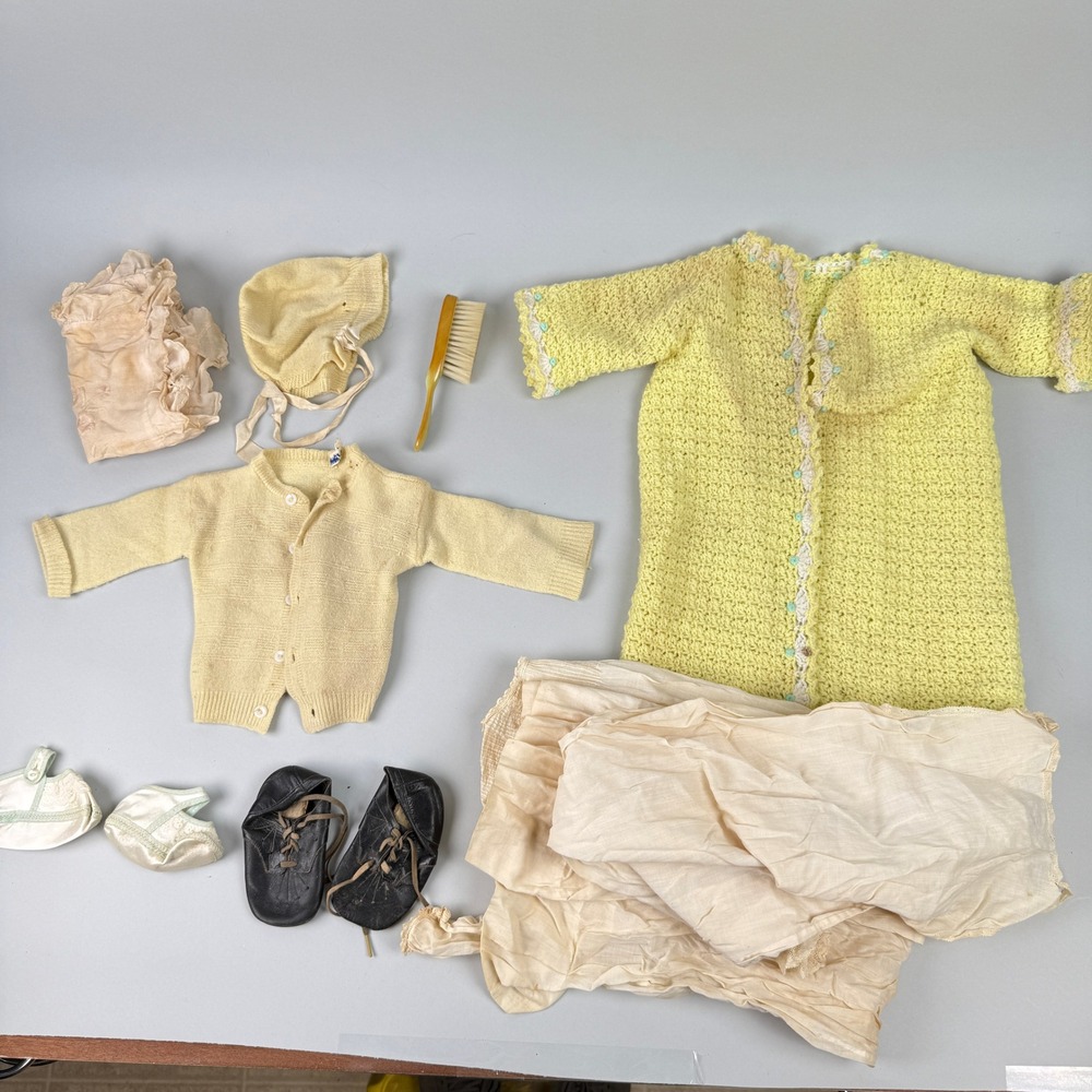 Vintage KnitTown Baby‎ Layette Set Bonnet Sweater Pants Shoes lot